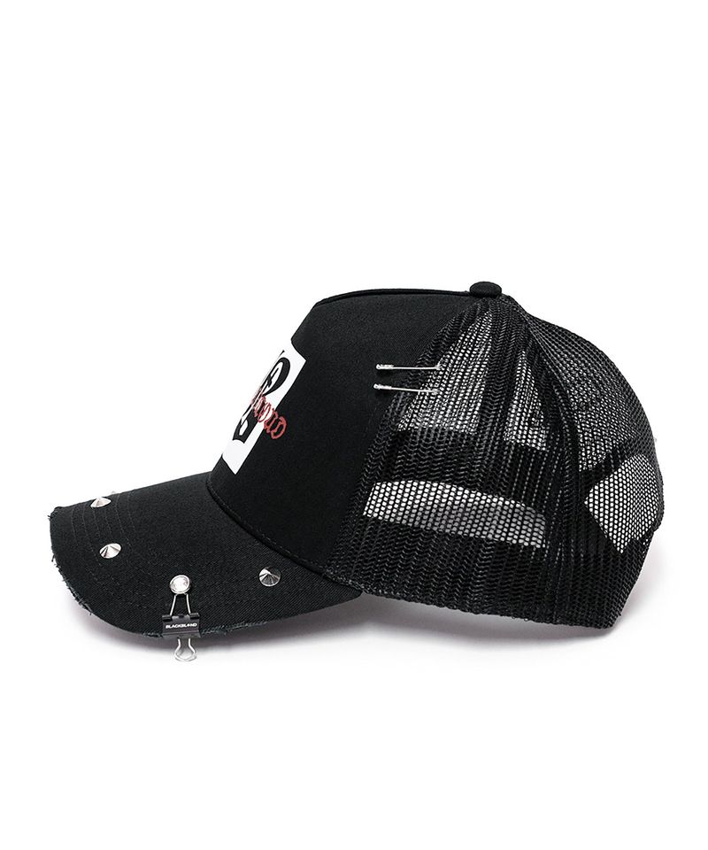 BBD Graphic B Logo Stud Trucker Mesh Cap (Black)