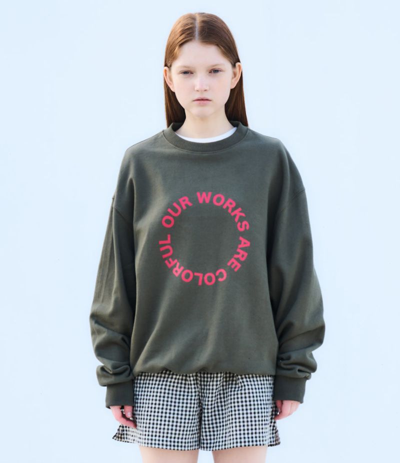 CIRCLE LOGO SWEATSHIRT(KHAKI)