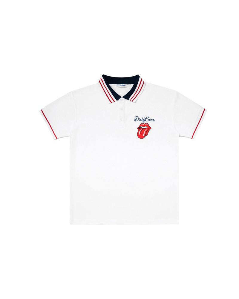 DirtyCoins（ダーティーコインズ）の「DC x The Rolling Stones Embroidery Logo Polo White（Tops）」