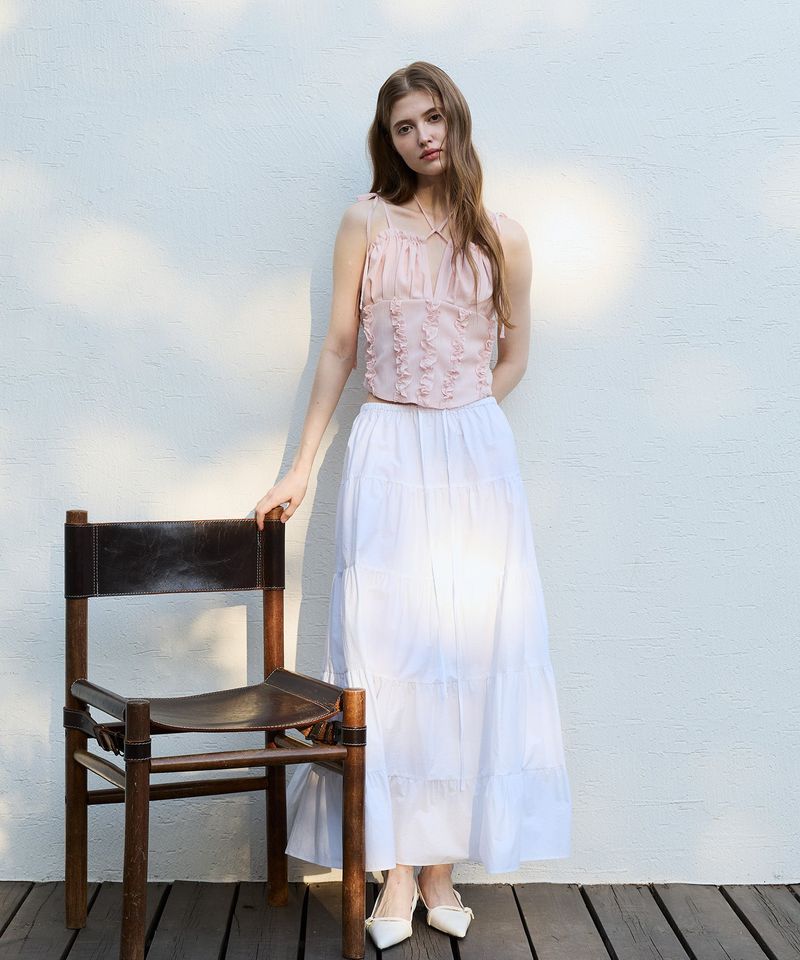 LOVEY LONG SKIRT / WHITE