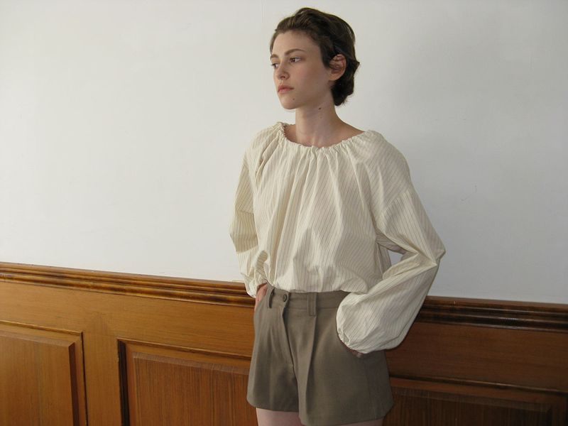 Bare stripe blouse_cream