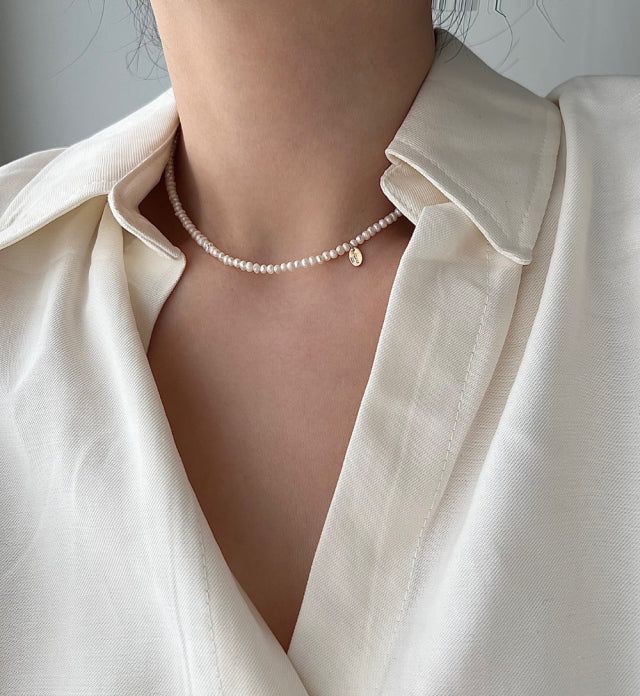Acer rojo(アセルロジョ)の「dio Silver 925 Fresh Water Pearl Necklace Innocent Daily Simple Layered Necklace(Accessories)」