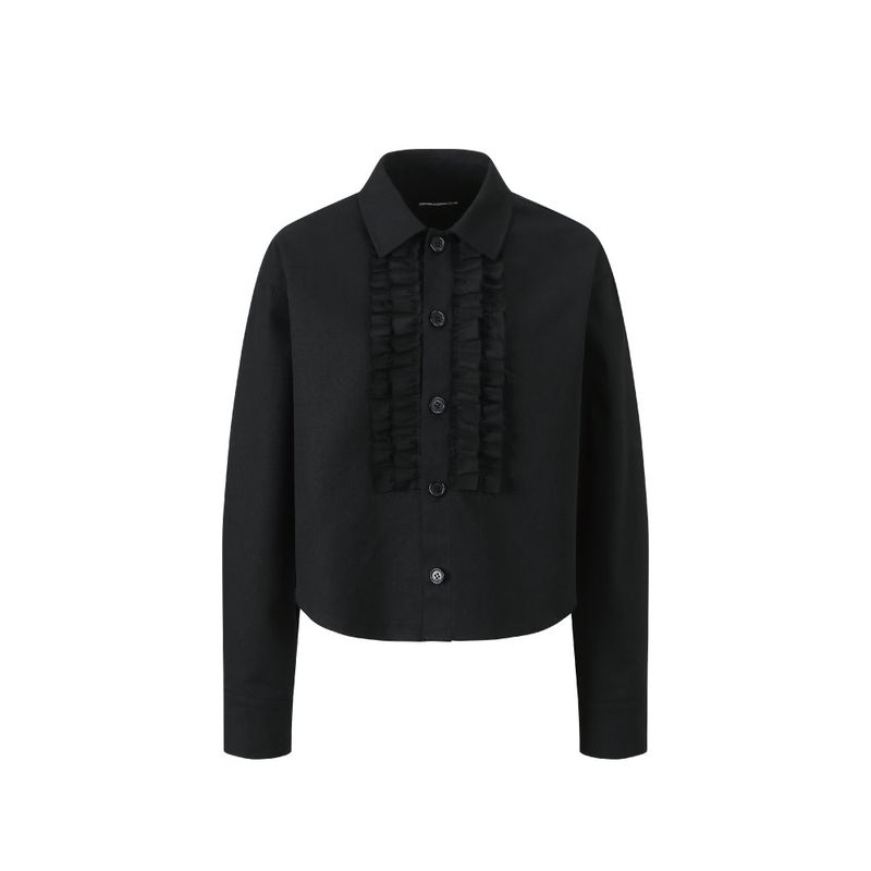 Shirring Frill Jacket (Ivory)