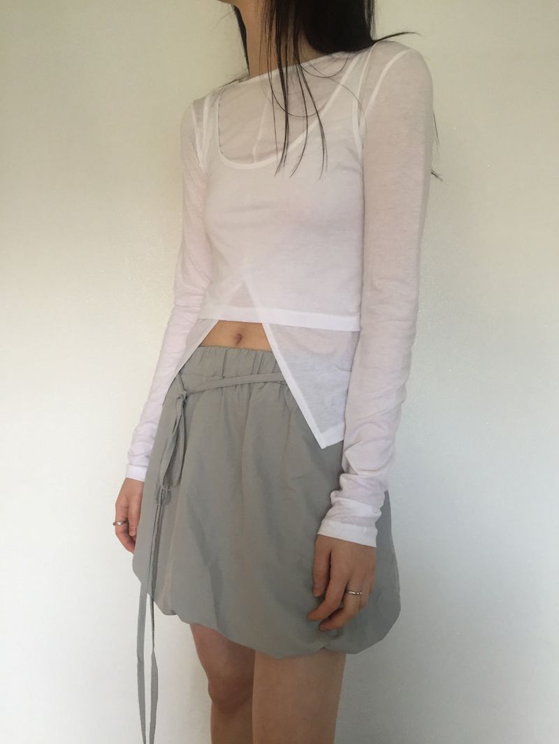 Tie Balloon Mini Skirt (4 colors)