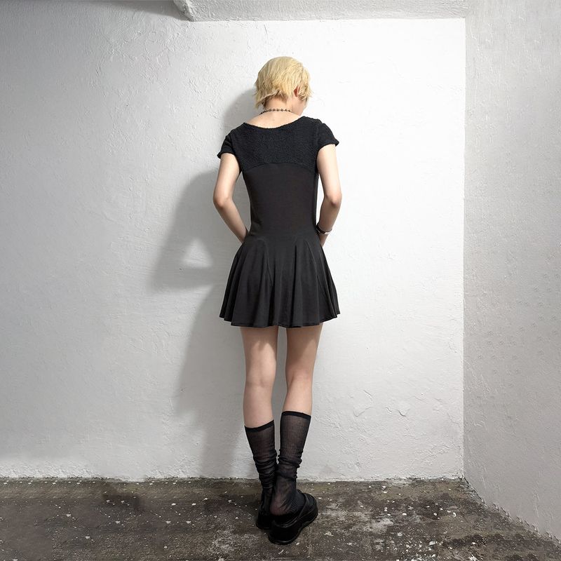 CURVED LINE FLARED DRESS