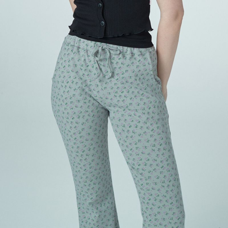 WKG Flower semi bootcut long pants