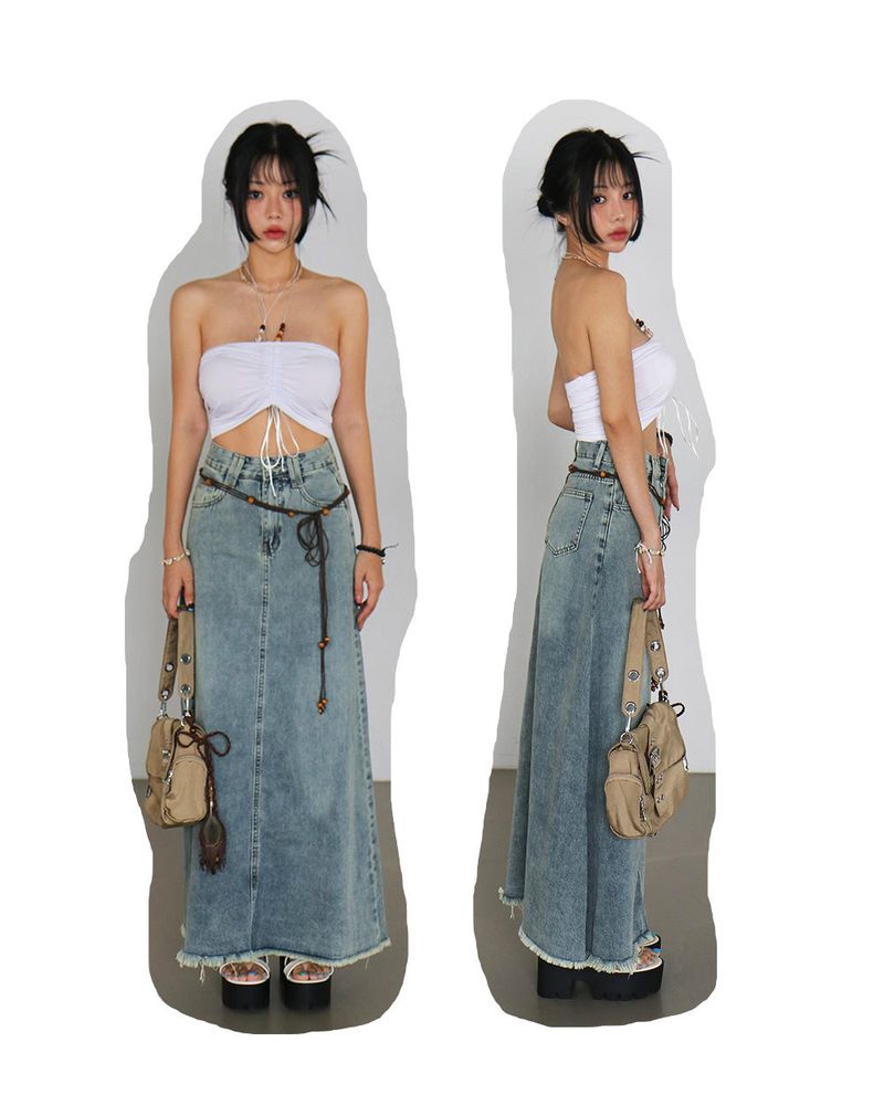 Delight-J（ディライトジェイ）の「vintage denim long skirt（Skirts）」