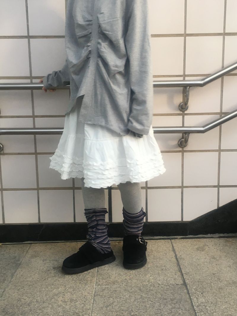 Flare some cotton frill skirt