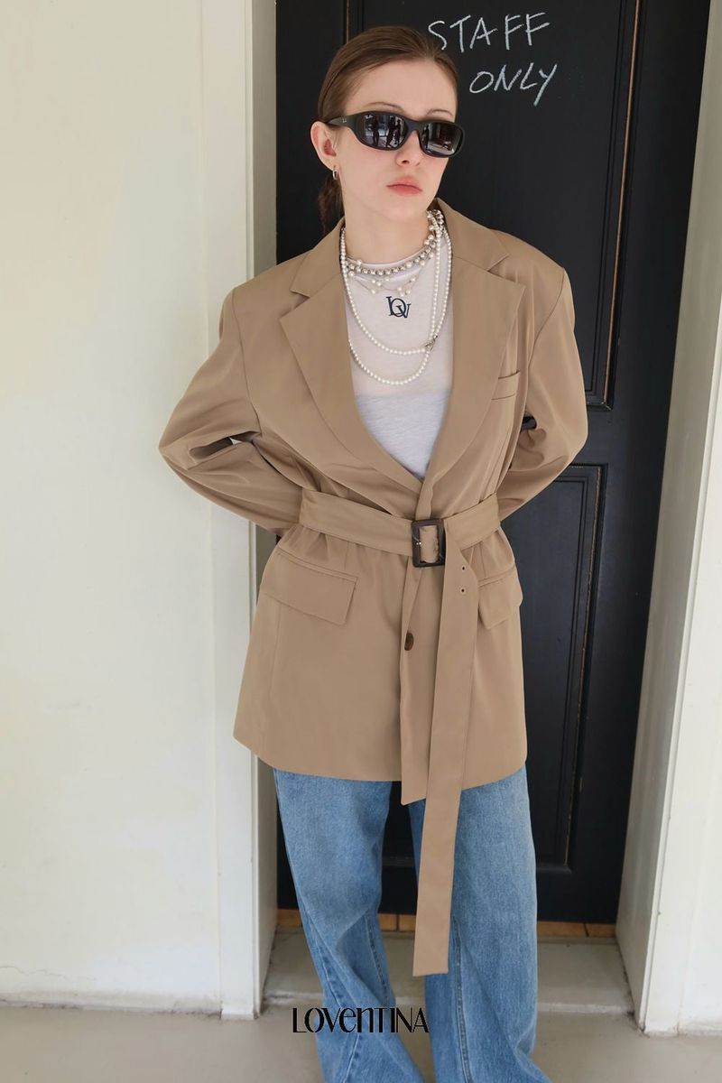 TRENCH BELT JACKET_BEIGE