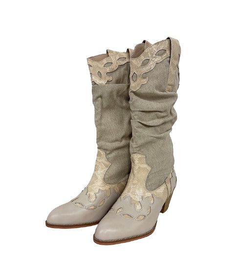 Premium Linen Western Boots