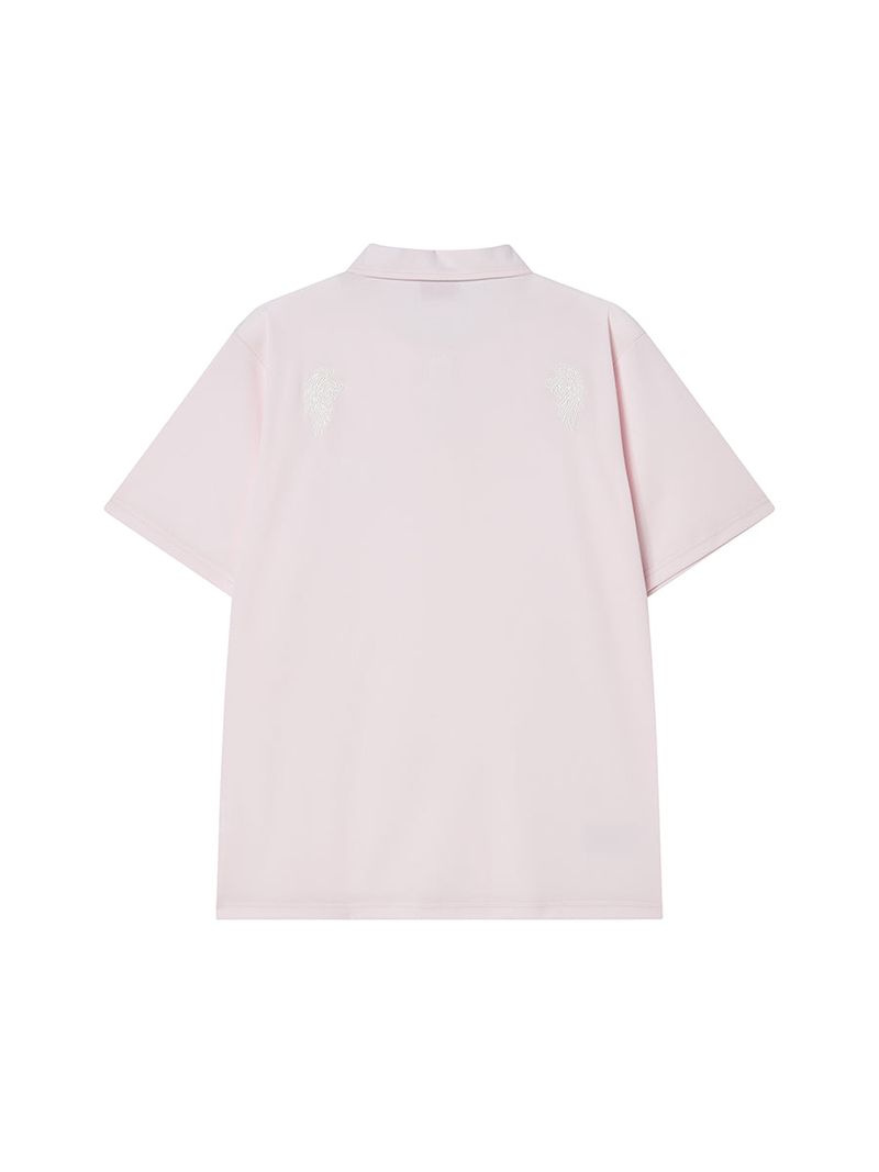OVERSIZED WING POLO SHIRT PINK