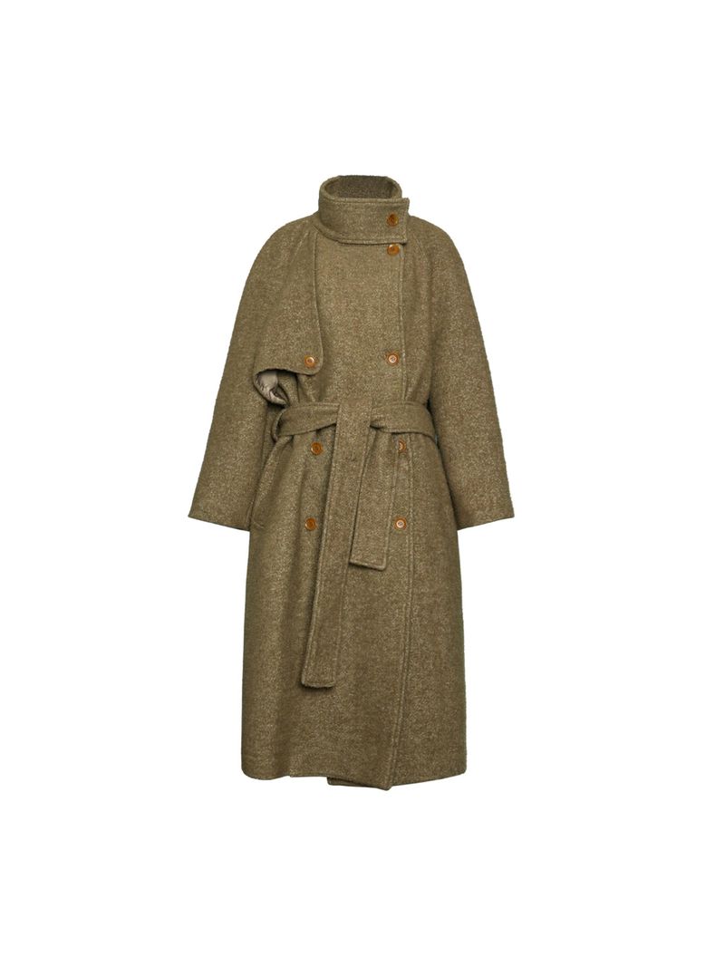 NyDkyel™ Round wool fabric long woolen coat