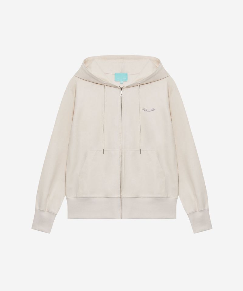 Distressed Leather Zip Hoodie
