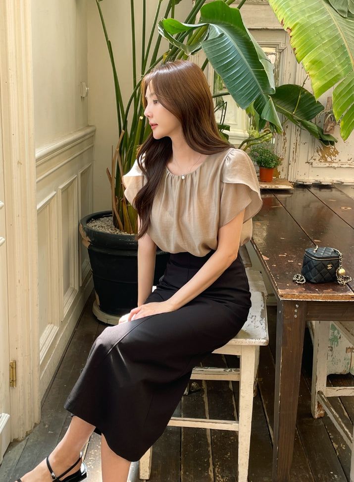 Soelin Basic Cutout Long Skirt