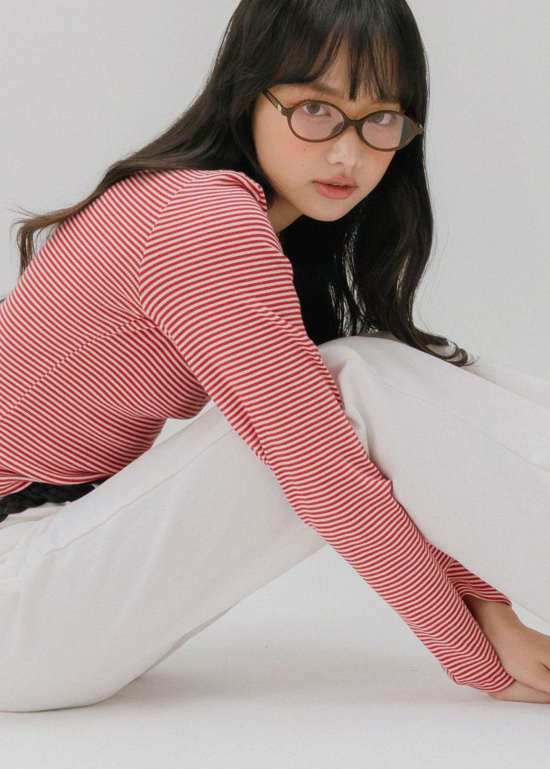 STRIPE COMBI BURTON T-SHIRT (RED)