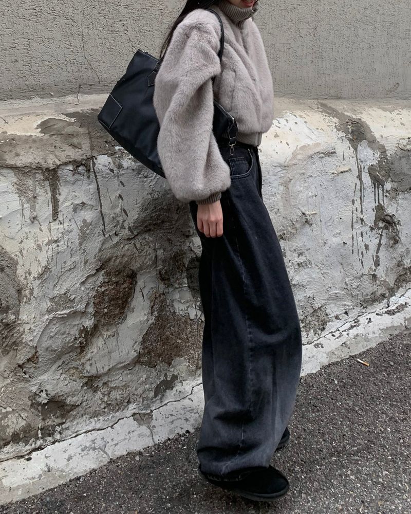 knit polar fur jumper