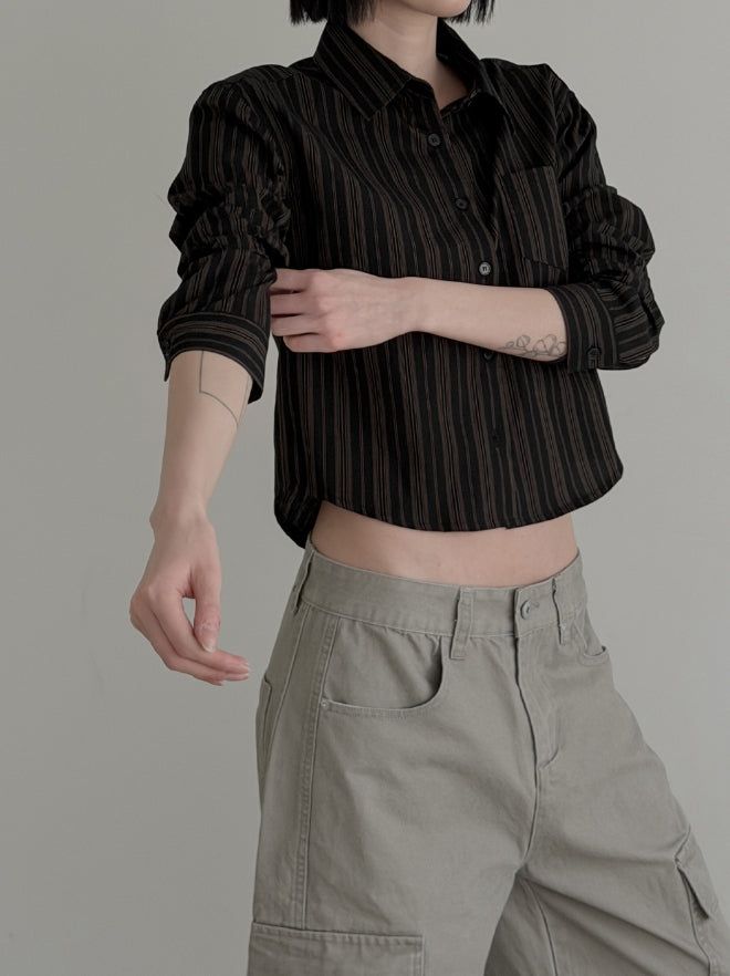 Hettie Striped Crop Shirt