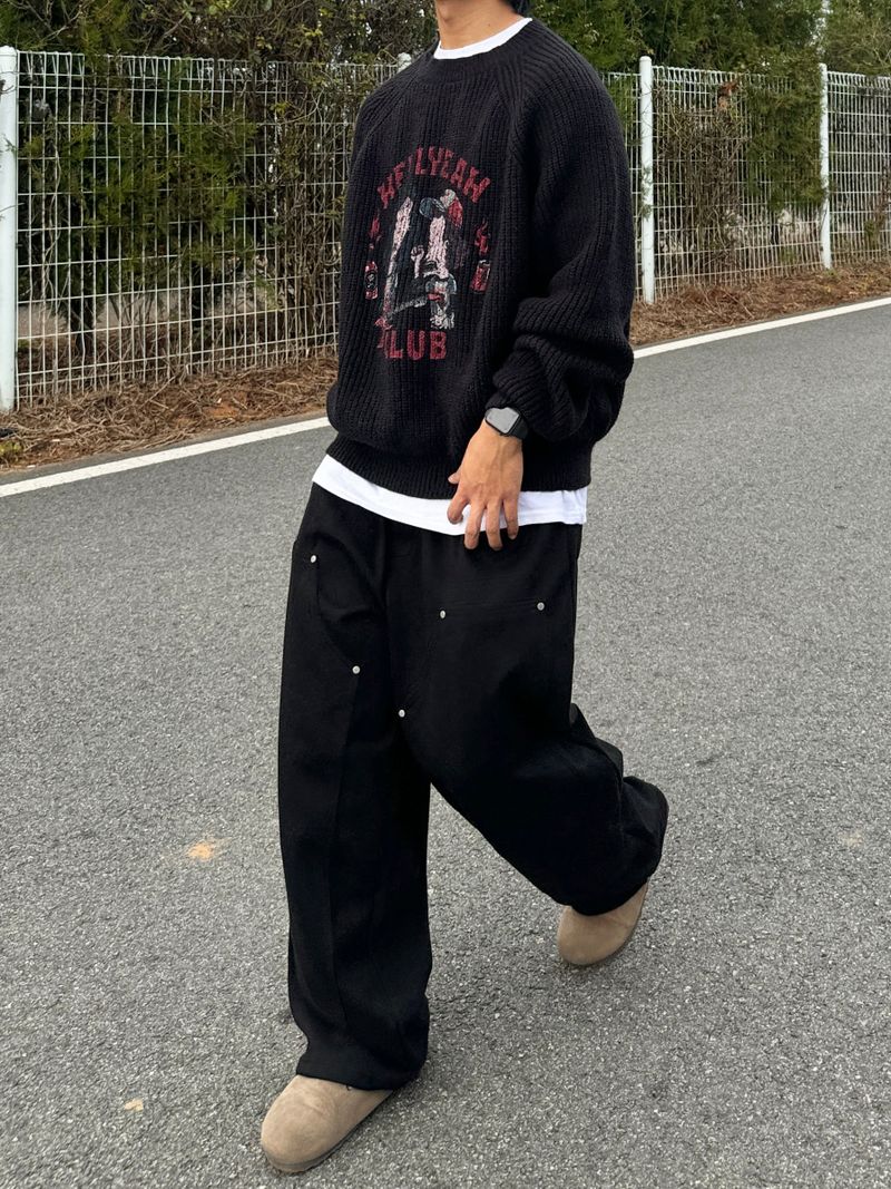 Balloon double knee sweatpants