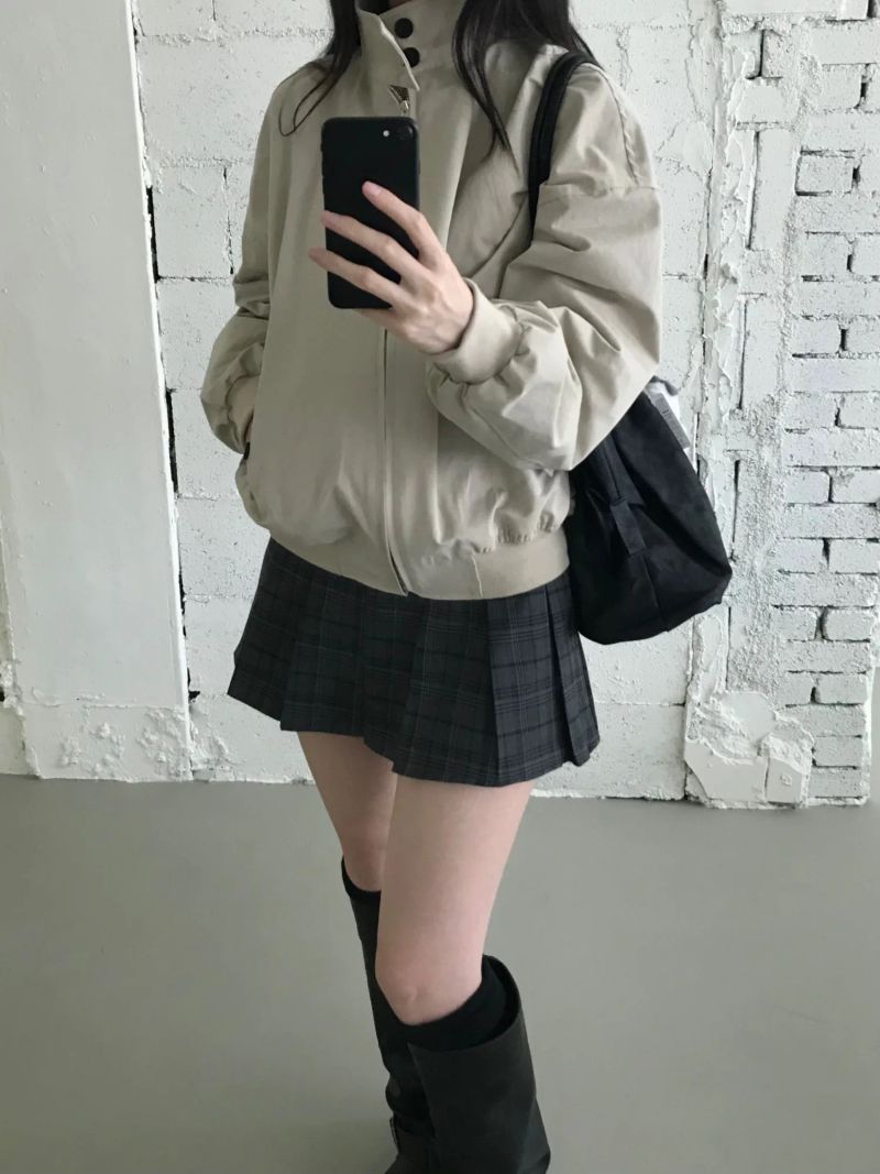 Kona Check Pleated Mini Skirt (one color)
