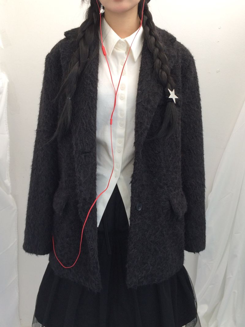 Hairy cream jacket