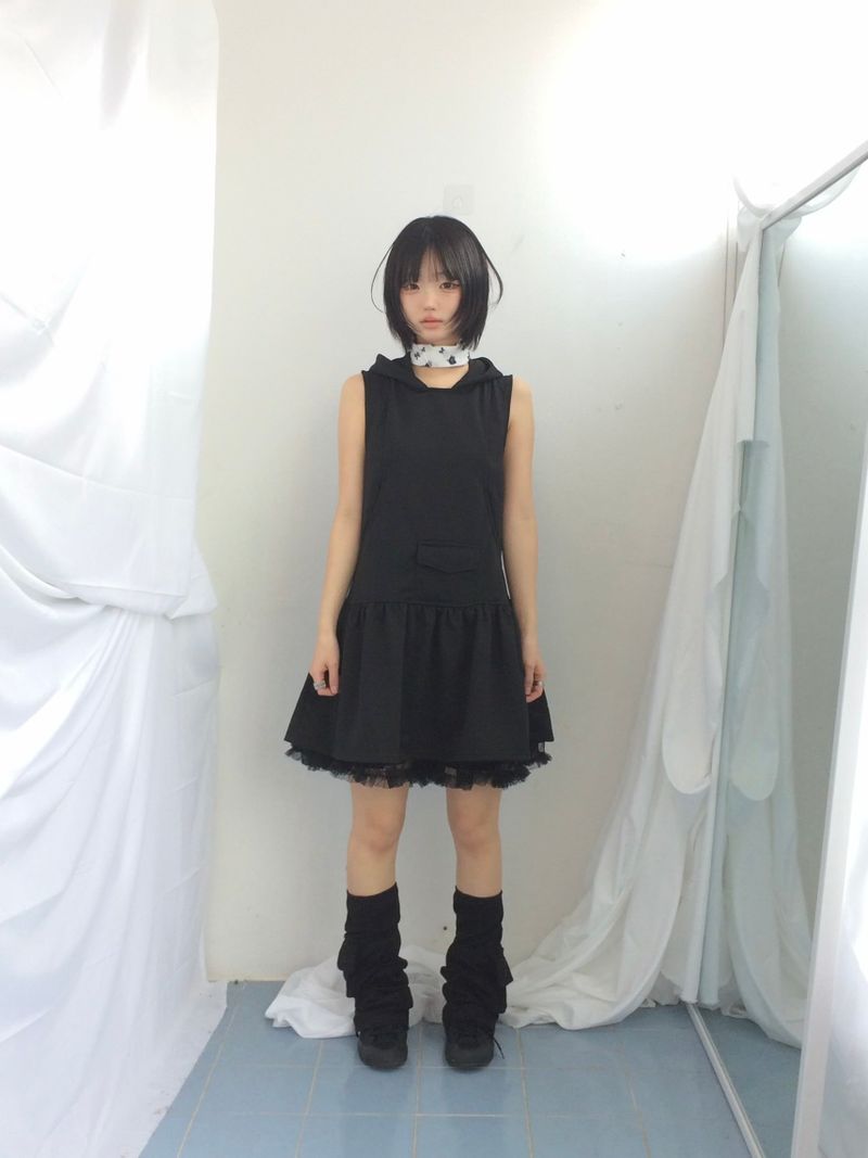 soft shirring frill skirt