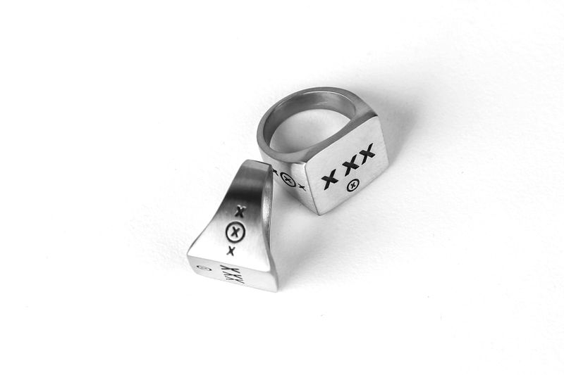X XX LOGO RING (SURGICAL STEEL)