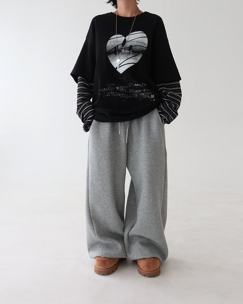 ST Short-Sleeved Layered Sweatshirt