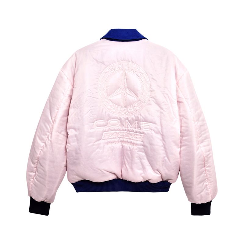 [UNISEX] Reversible "WORLD PEACE" Padded Bomber Jacket (Light Pink)