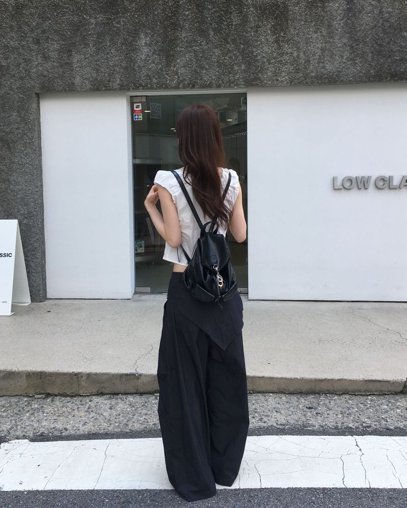 Shirring pintuck puff blouse