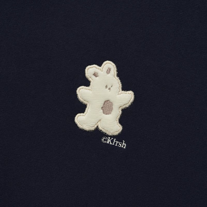 WITTY BUNNY WAPPEN CROP SWEATSHIRT [NAVY]