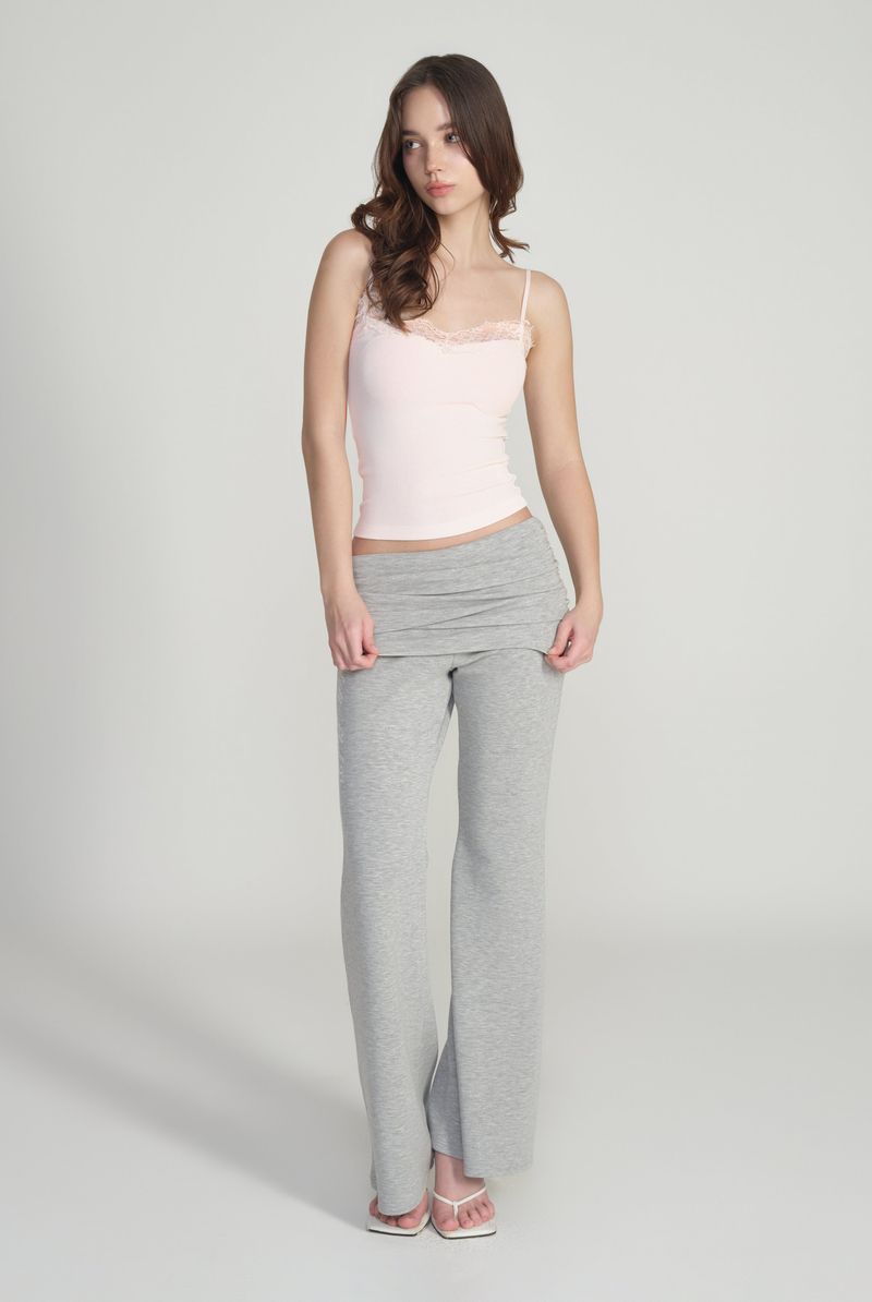 Lina Folding Flare Pants, Gray