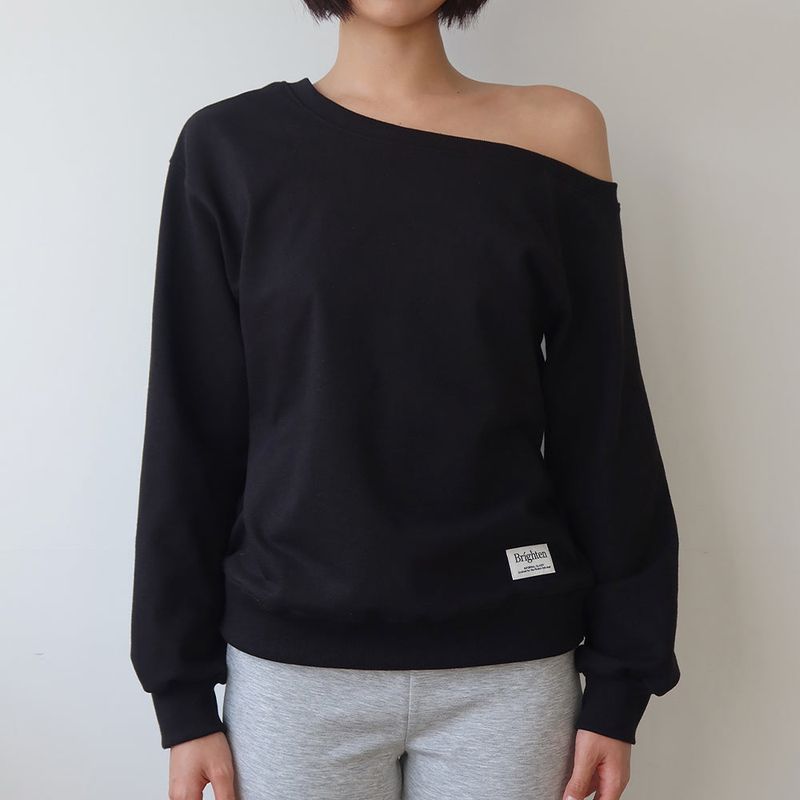 ChaCha One Shoulder Sweatshirts Black