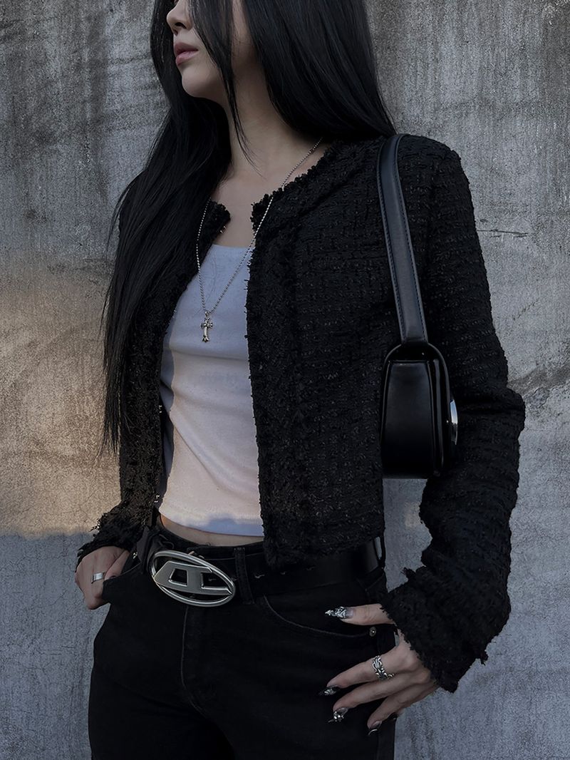 cropped tweed jacket (2color)