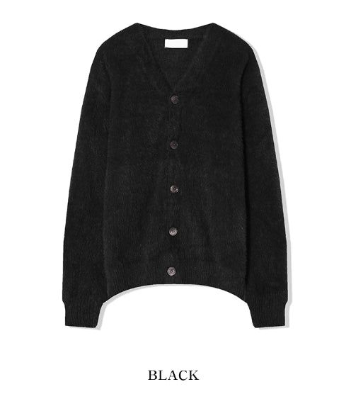 Por Angora V-neck Cardigan