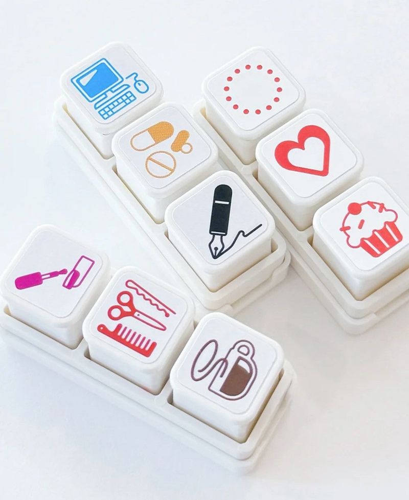 3 design push stamp