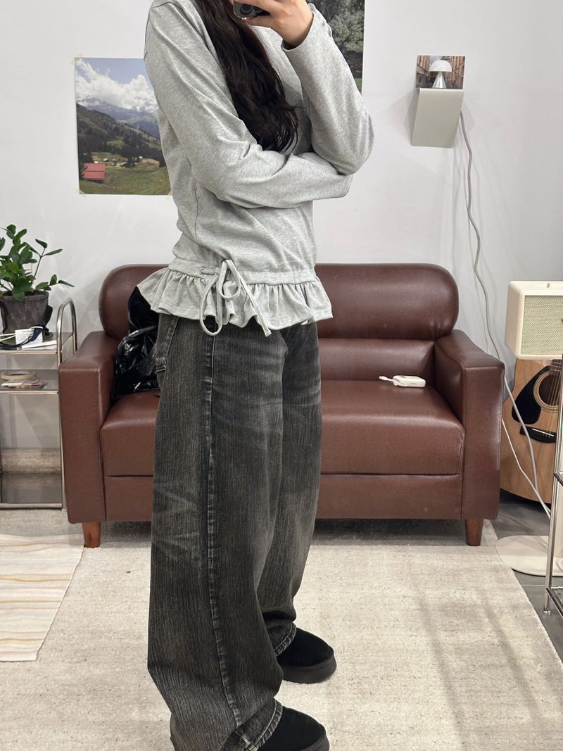 FRILL STRAP LONG SLEEVE