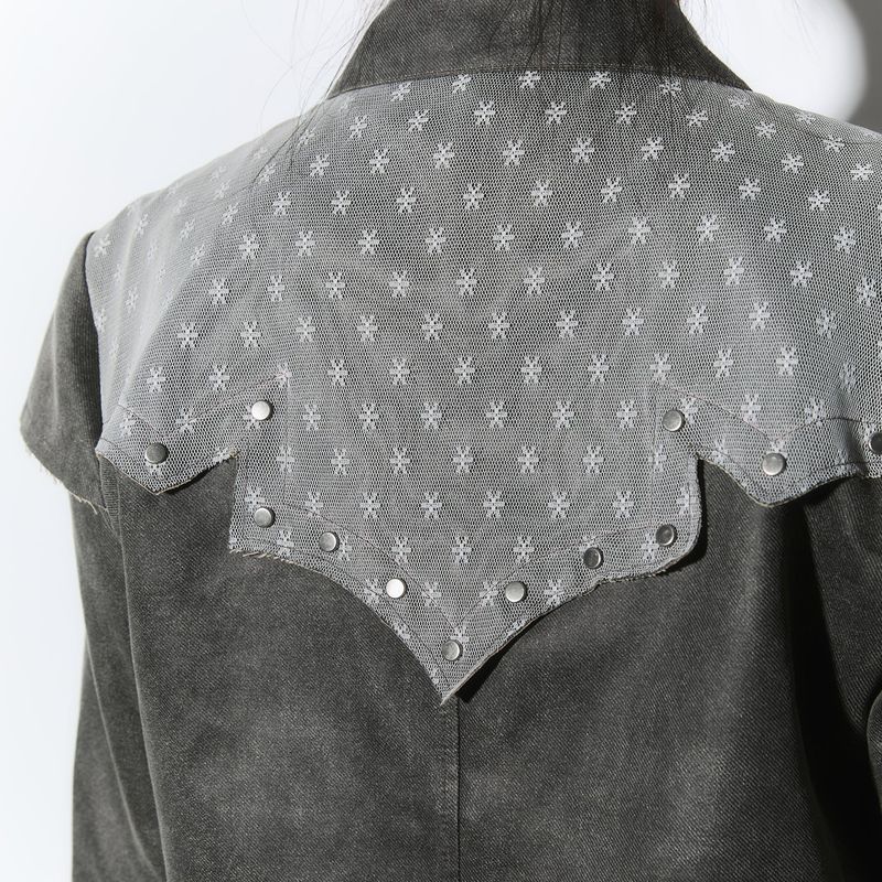 western lace layered shirts - khaki
