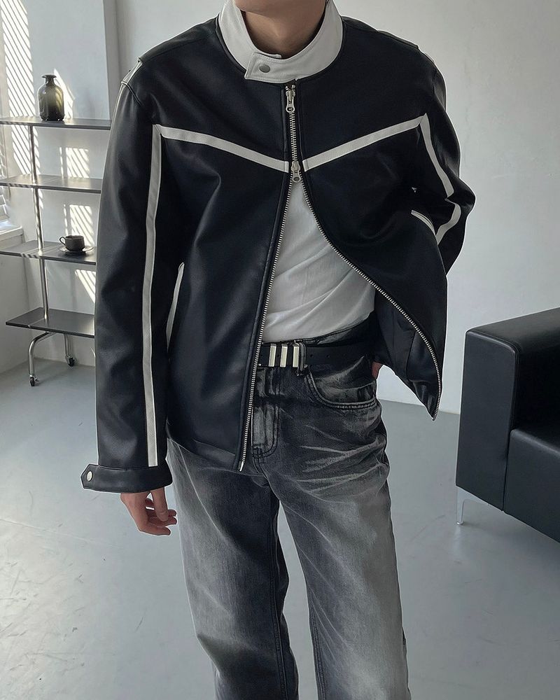 OWN Karim Biker Leather Jacket