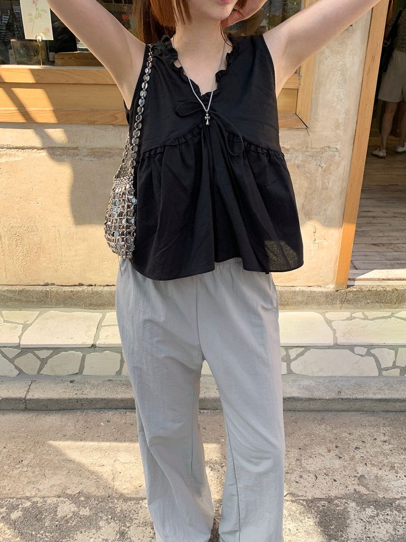 [MADE] Rollton nylon lace track bendable pants
