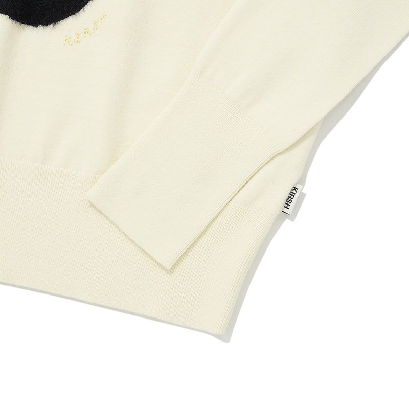 WITTY BUNNY FACE POINT KNIT [IVORY]