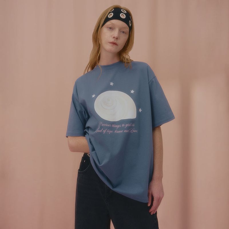 NCOVER(エンカバー)の「CHARMING SHELL TSHIRT-BLUE(Tops)」