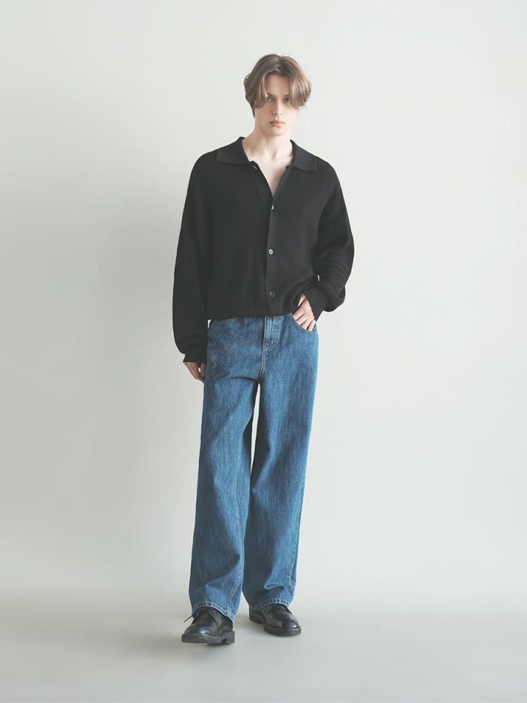 M198 SLOP WIDE DENIM PANTS_DEEP BLUE