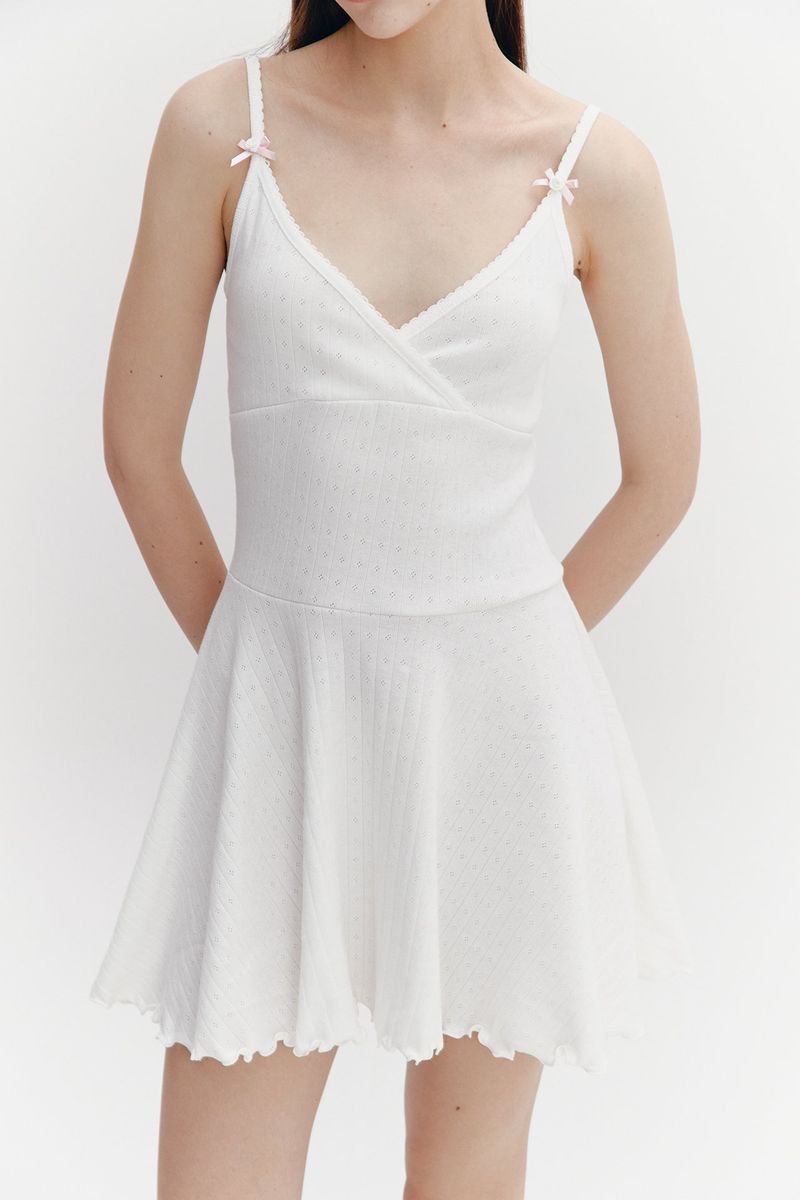Wave Flare Dress Ivory