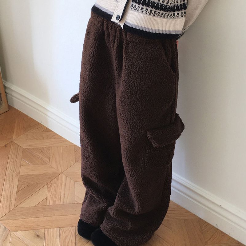 molz soft wool wide cargo pocket pants