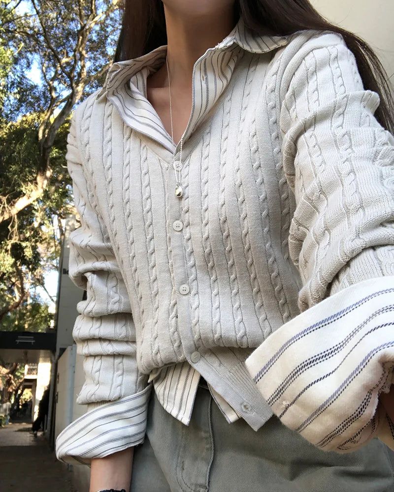 BEIDELLI（ベイデリー）の「[ORIGINAL] Rope Cable Knit Long-sleeved Cardigan（Tops）」