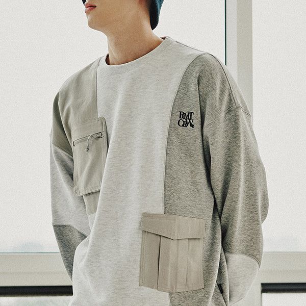ROMANTIC CROWN(ロマンティッククラウン)の「FLECK POCKET SWEAT SHIRT_LIGHT GRAY(Tops)」
