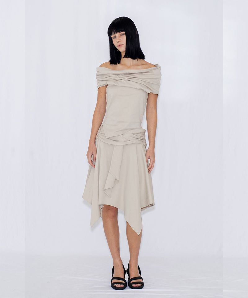 ASYMMETRIC DRAPE SKIRT