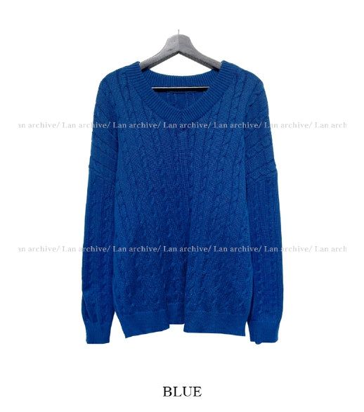 Little V-neck Cable Knit