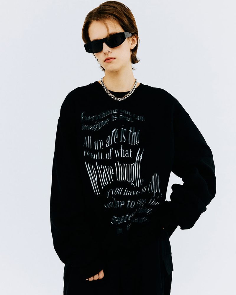SWING TYPO SWEATSHIRT-CHARCOAL
