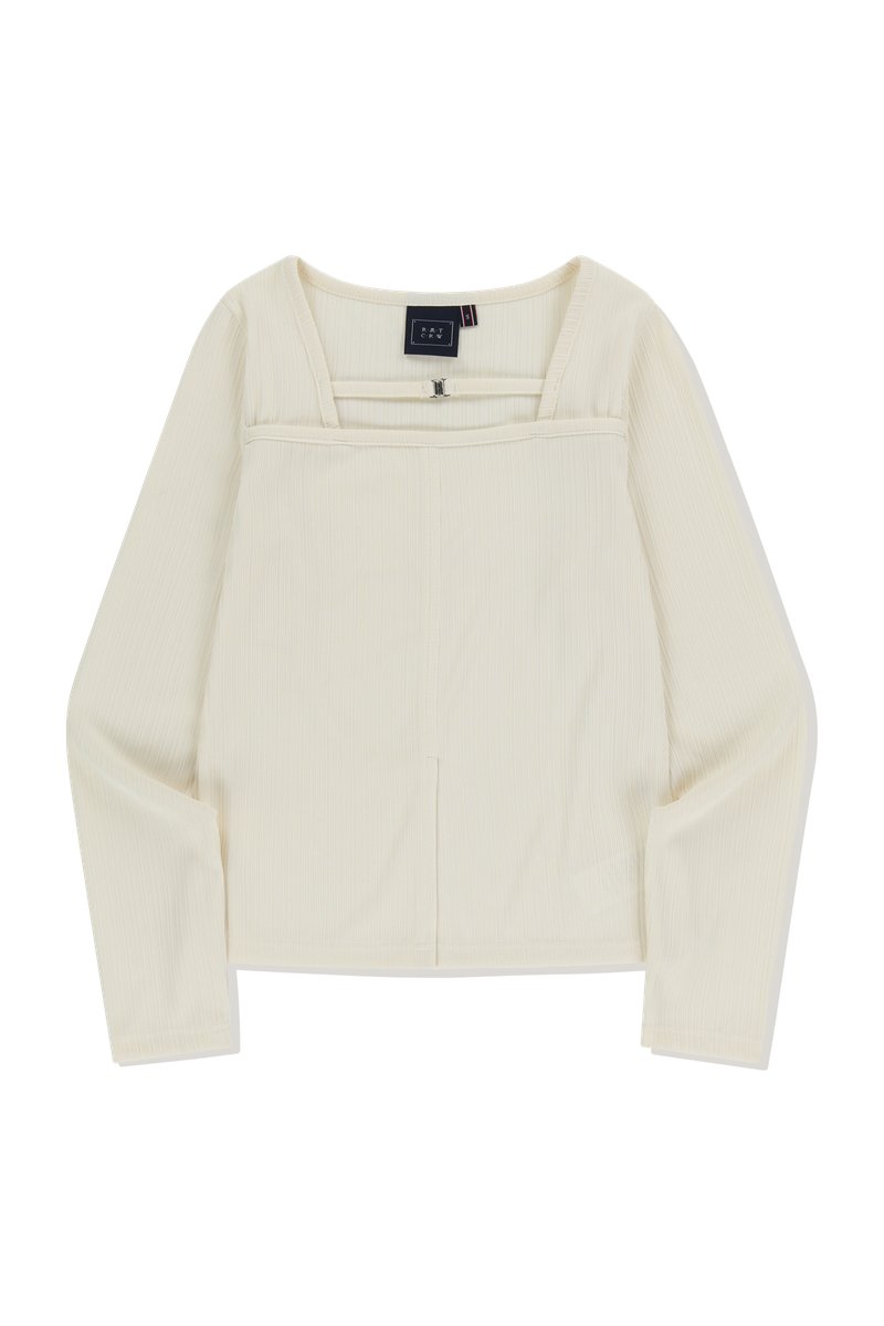 SQUARE NECK RIBBED TOP